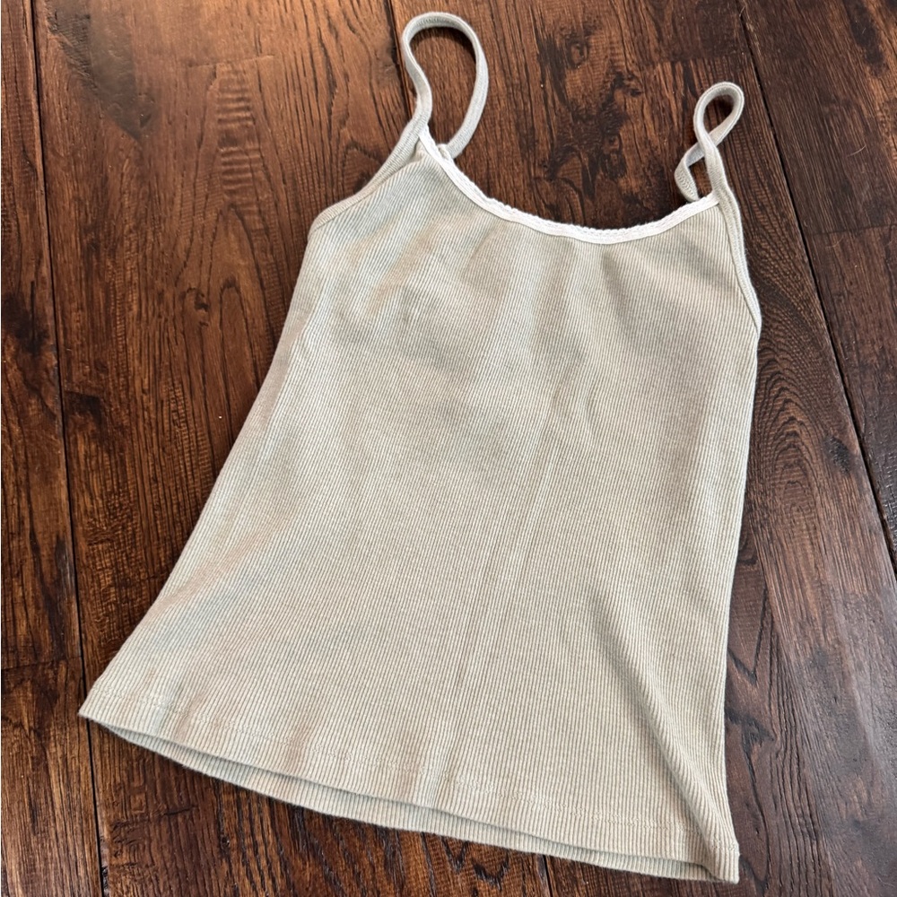 Brandy Melville Classic Ribbed Cami Sage Green Tank One Size